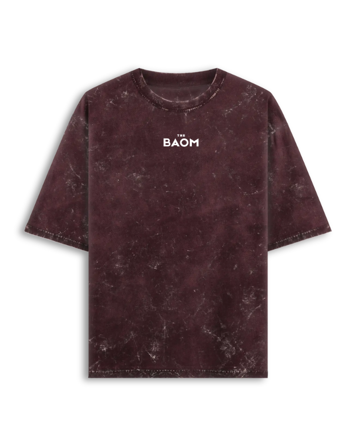Classic Maroon Acid Wash Oversized T-Shirt