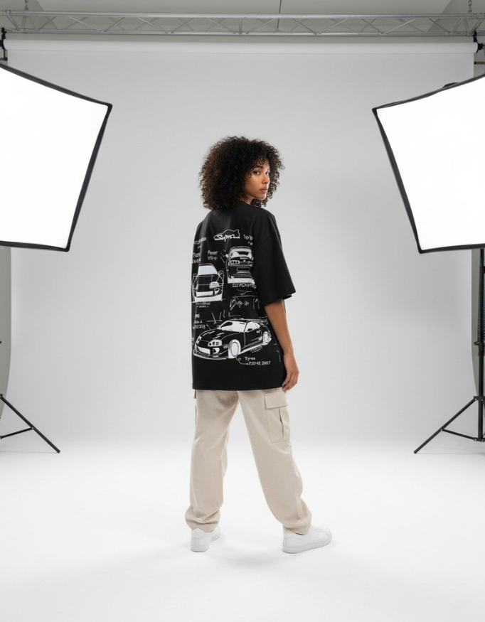 Supra Black Oversize T-Shirt