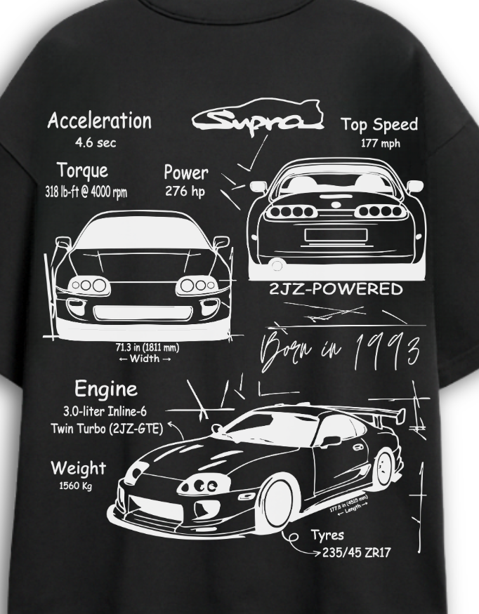 Supra Black Oversize T-Shirt