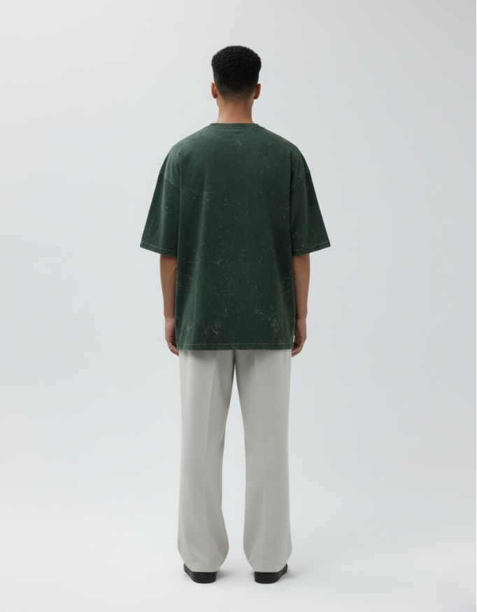 Classic Green Acid Wash Oversized T-Shirt