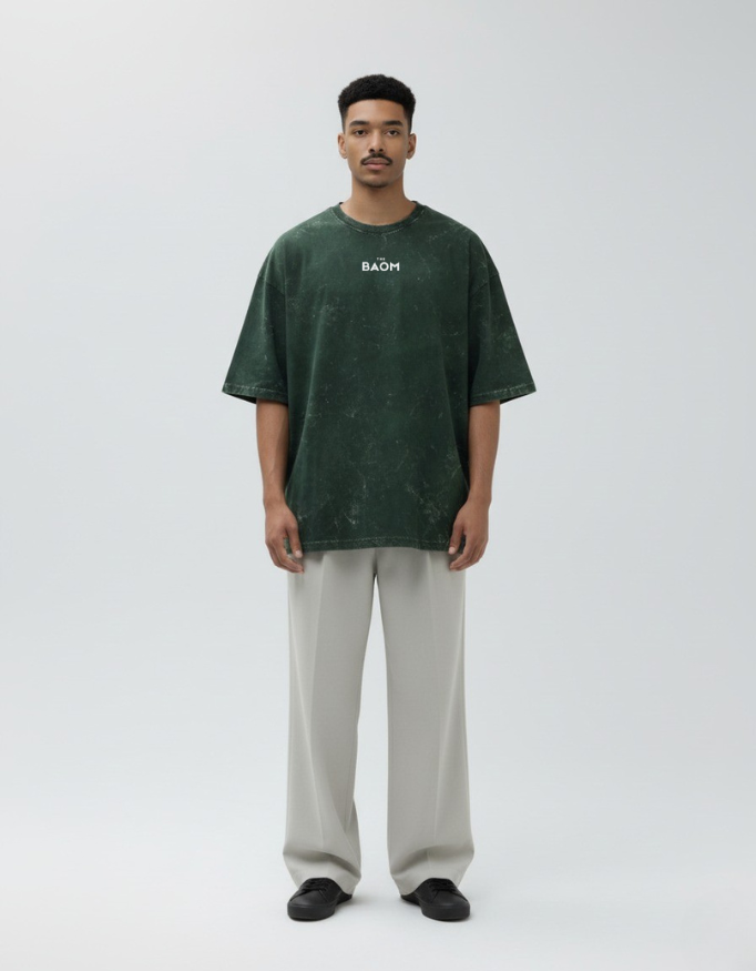 Classic Green Acid Wash Oversized T-Shirt