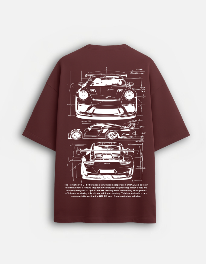 Porsche Maroon Oversize T-Shirt