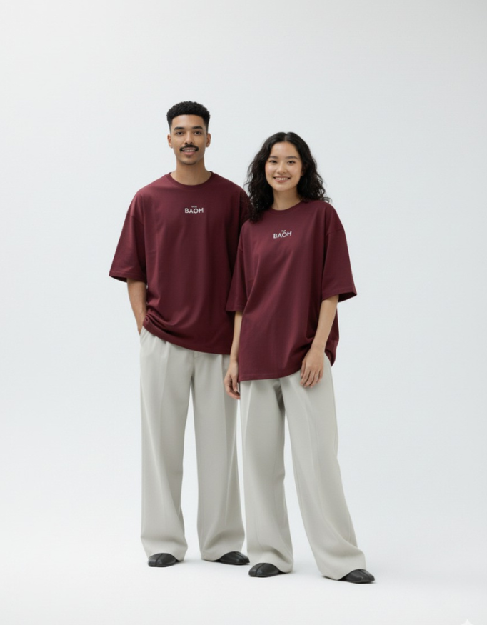 Porsche Maroon Oversize T-Shirt